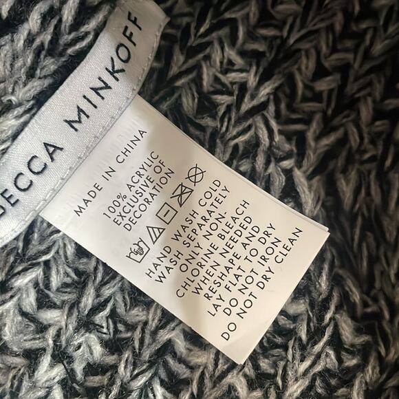 Rebecca Minkoff Winter Beanie and Arm Warmer Set Black Knit One Size - Picture 3 of 5